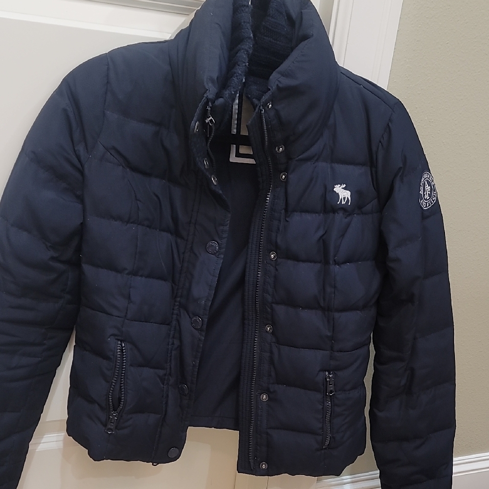 XS Womens Abercrombie & Fitch Navy Puffer Jacket